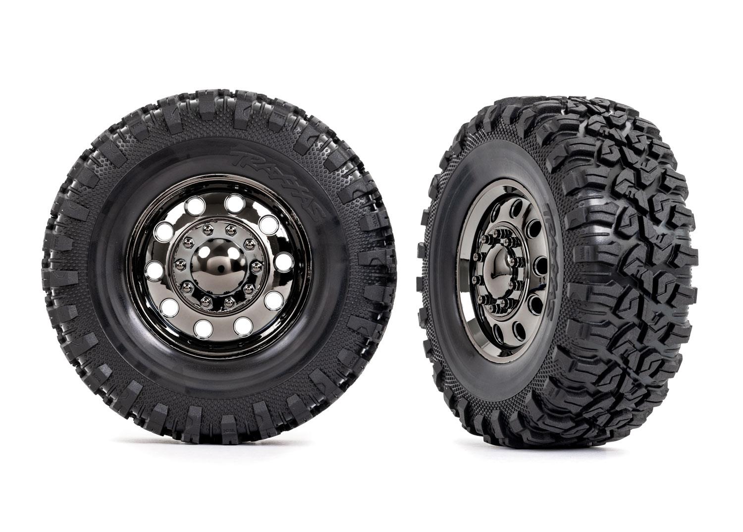 Traxxas Tires and wheels assembled glued (TRX-6 2.2' wheels Canyon RT 4.6x2.2' tires) (front) (2)