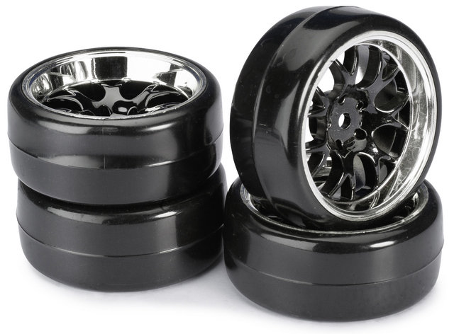Absima Chrome / Black Drifting Wheels Profile B 1/10 (4)