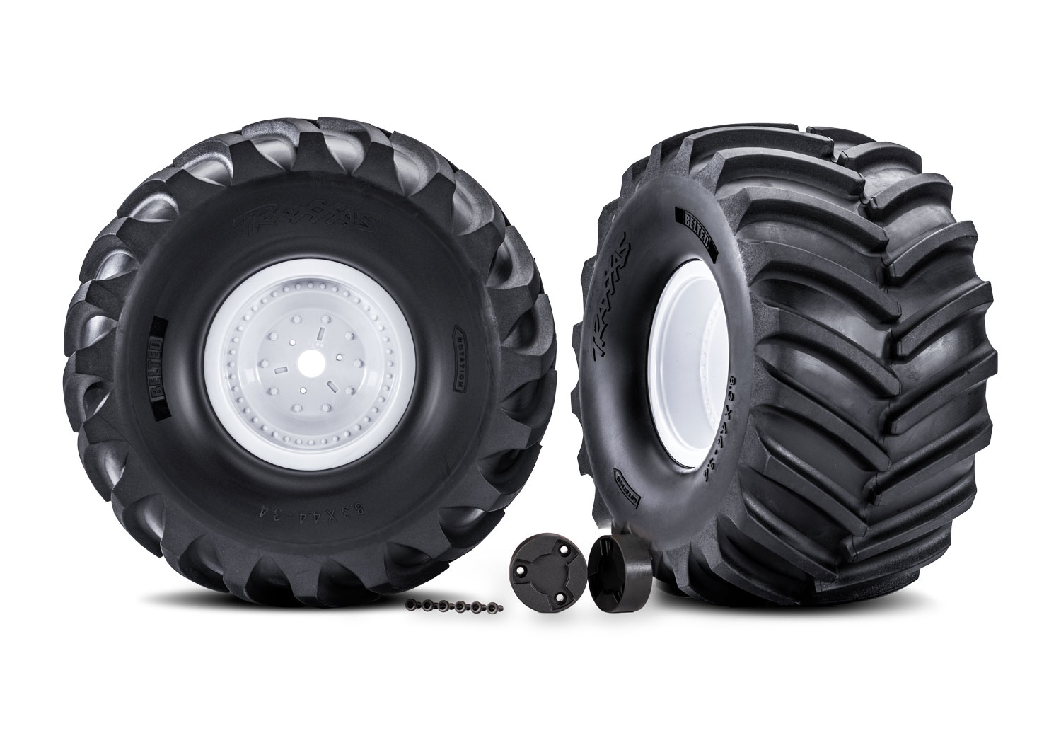 Traxxas White X-Monster Wheels with Terra Groove Tires 1/5 (2)