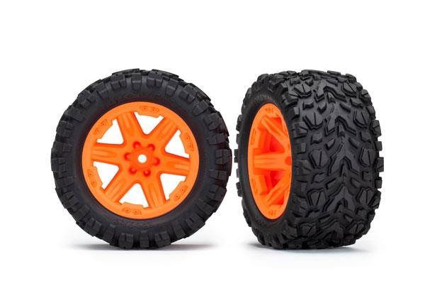 Traxxas Tires & wheels assembled glued (2.8') (RXT orange wheels Talon Extreme tires foam inserts) (4WD electric front/rear 2WD electric front only) (2) (TSM rated)