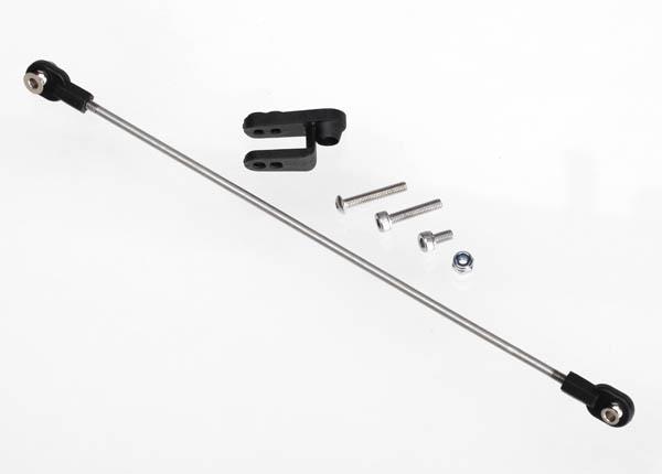 Traxxas Rudder pushrod, assembled/ servo horn/ 3x18mm BCS (stainless) (1)/ 3x15mm CS (stainless) (1)/ 3x6mm CS (stainless) (1)/ NL 3.0 (1)