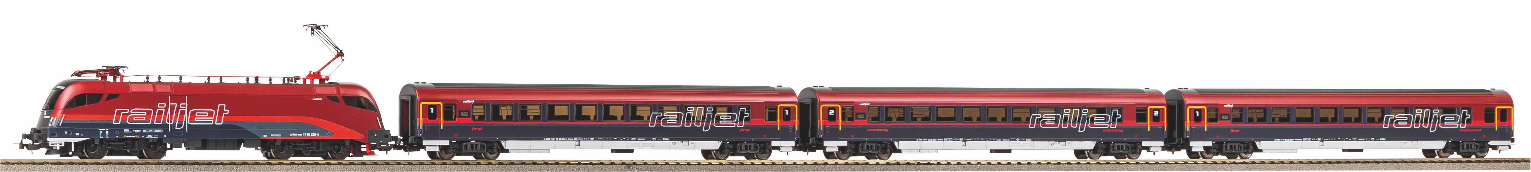 Piko Startset Railjet ÖBB met 3x Passagierswagon H0