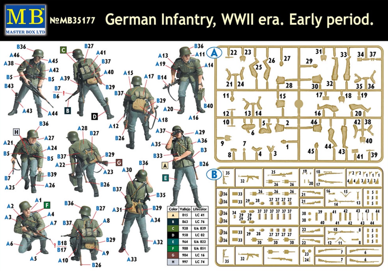 Master Box LTD German Infantry, WWII era. Early period 1/35