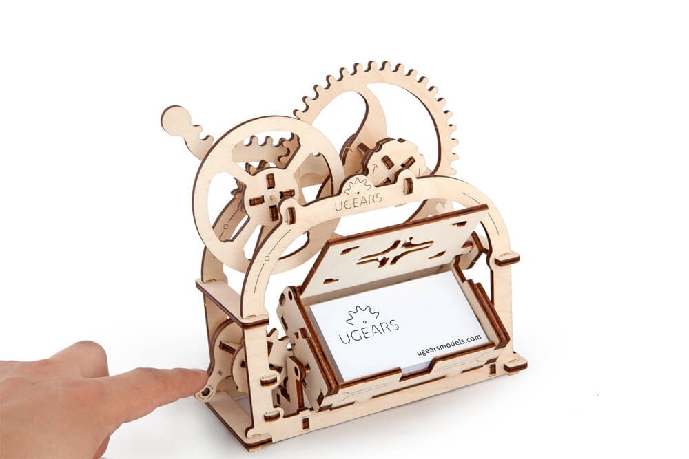 U-Gears Visitekaartjes Houder / Mechanische Etui houten bouwpakket