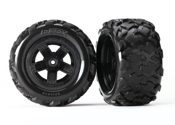Latrax Tires & wheels, assembled, glued (Teton 5-spoke wheels, Teton tires) (2) 1/18
