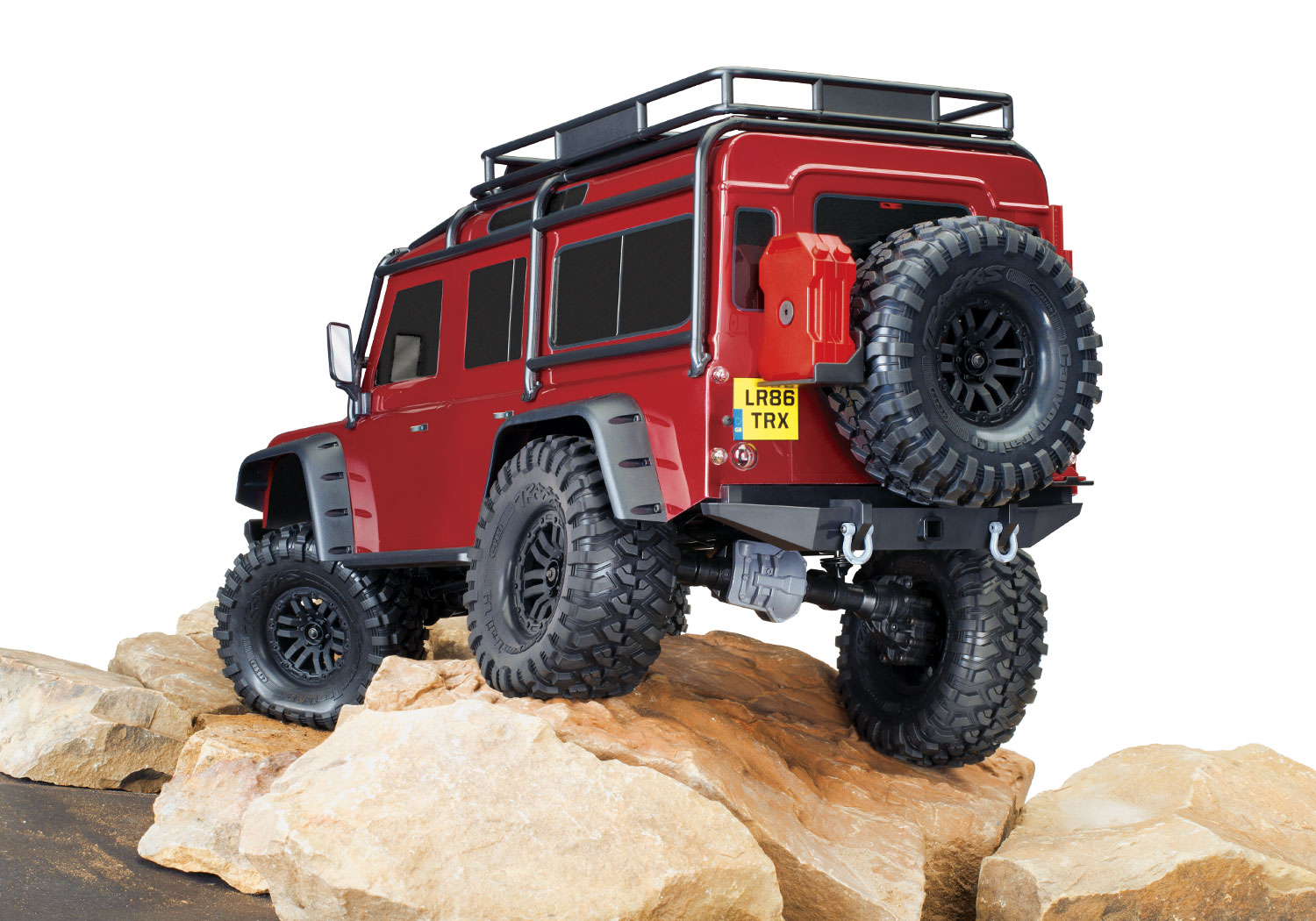 Traxxas Land Rover Defender TRX-4 4WD Scale and Trail  Crawler Fully-Assembled 1/10 Clipless Red