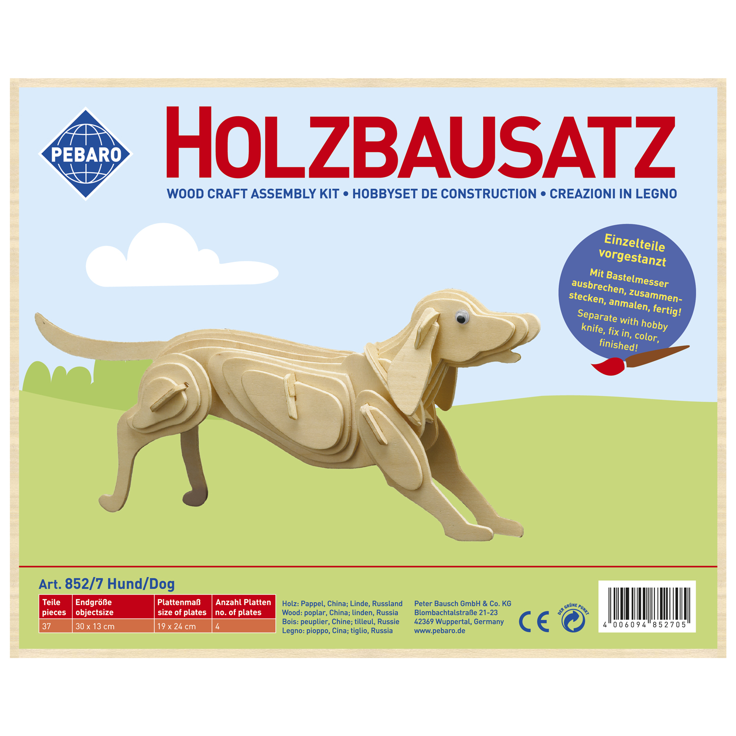 Pebaro Houten Bouwset Hond