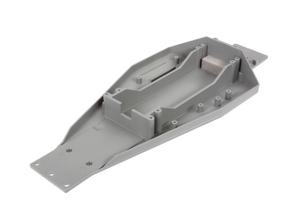 Traxxas Lower chassis (gray) (166mm long battery compartment) (fits both flat and hump style battery packs) (use only with #3725R ESC mounting plate)