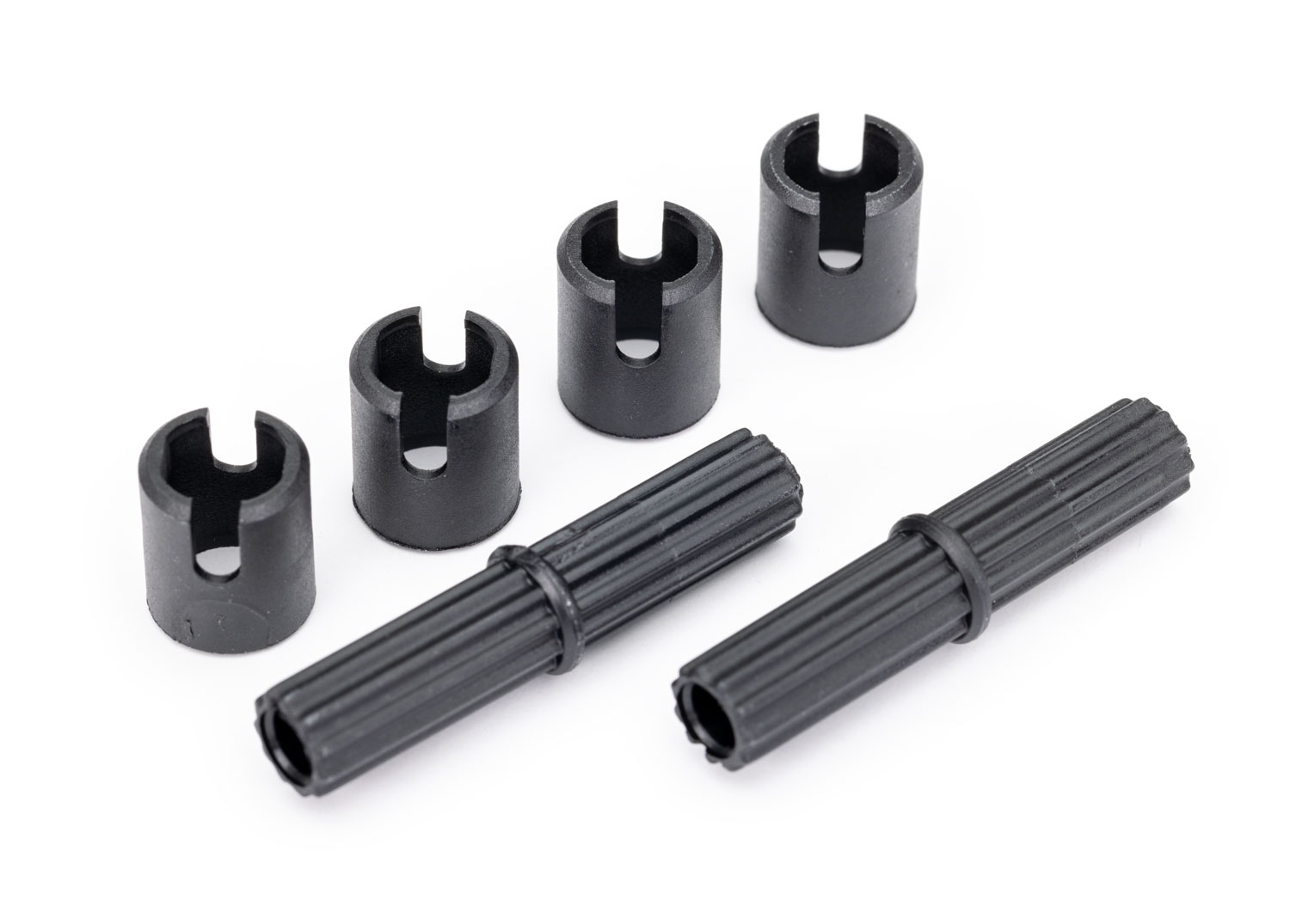 Traxxas Half Shafts, Center (external splined) (2)/ Pin Retainer (4) (plastic parts only)