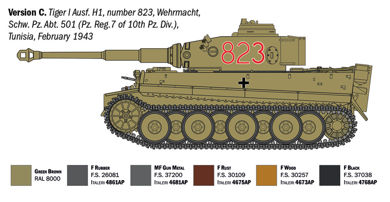 Italeri Pz. Kpfw VI Tiger I Ausf. H (tp) 1/35