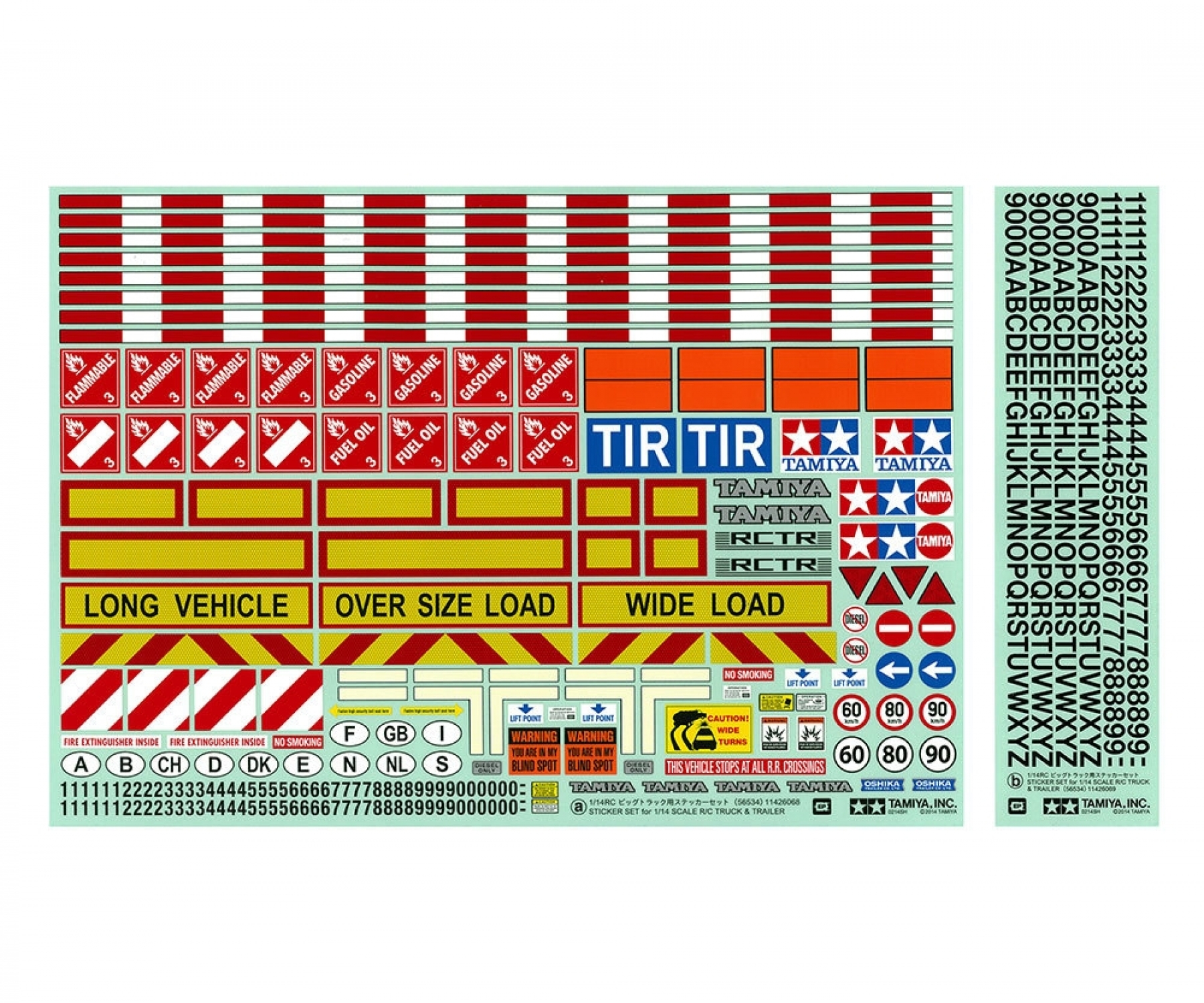 Tamiya Stickerset voor Trucks en Trailers 1/14