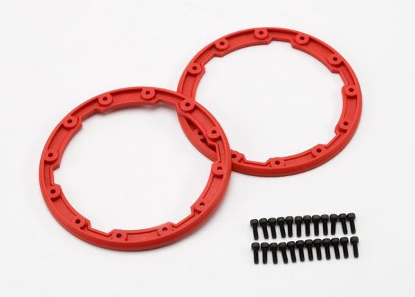 Traxxas Sidewall protector beadlock style (red) (2)/ 2.5x8mm CS (24)
