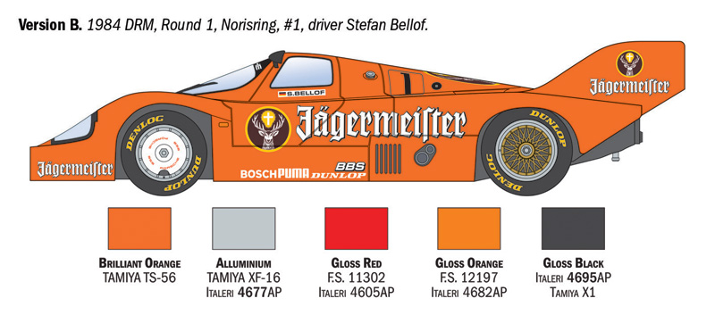 Italeri Porsche 956 Jägermeister 1/24
