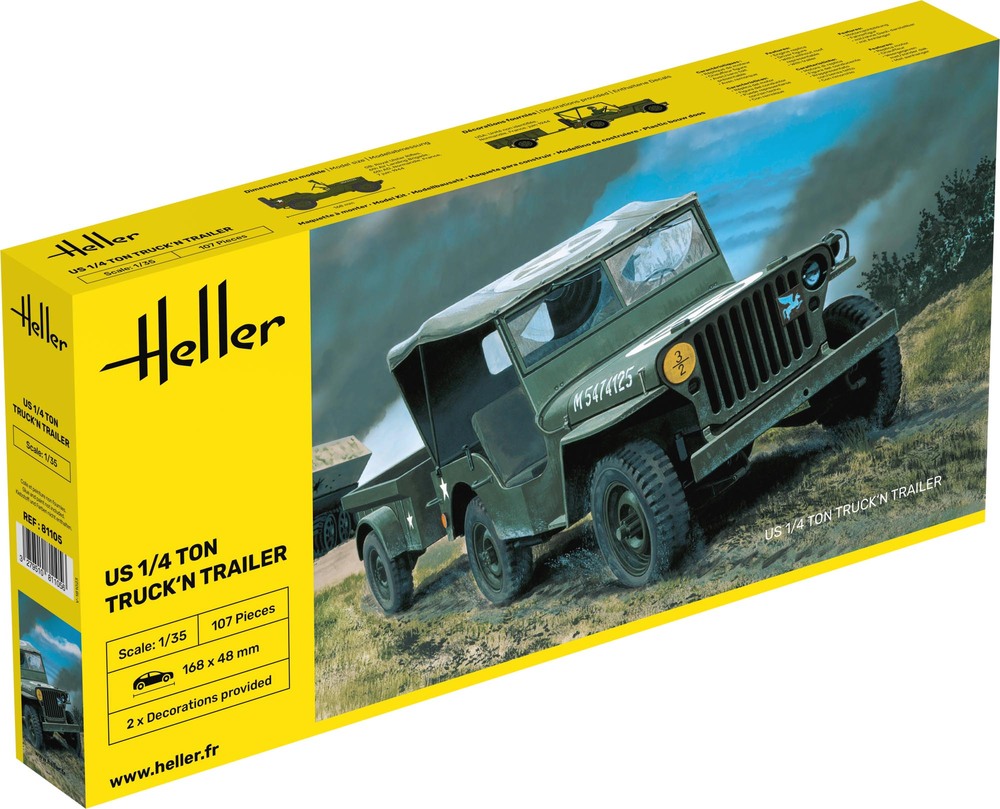 Heller US 1/4 Ton Truck 'n Trailer 1/35