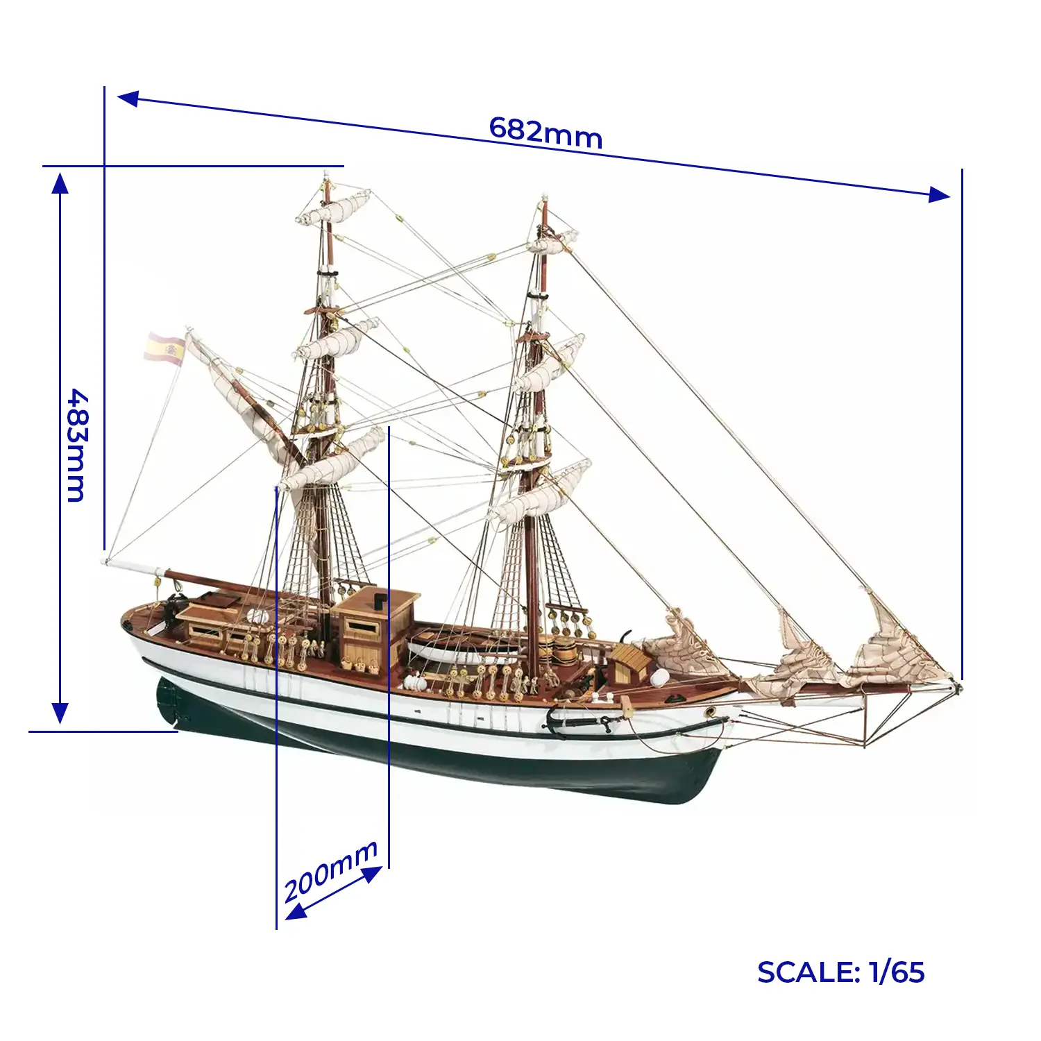 Occre De Brik Aurora Houten Scheepsmodel 1/65