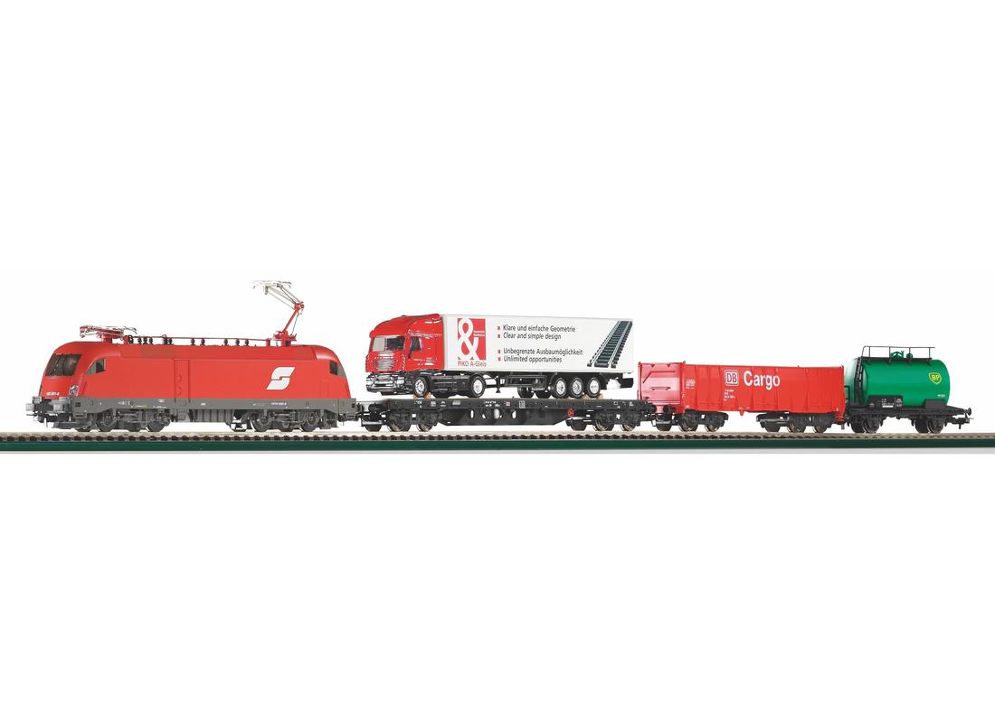 Piko Startset Taurus ÖBB met 3 Goederenwagens H0
