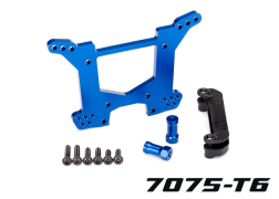 Traxxas Shock tower rear 7075-T6 aluminum (blue-anodized) (1)/ body mount bracket (1)