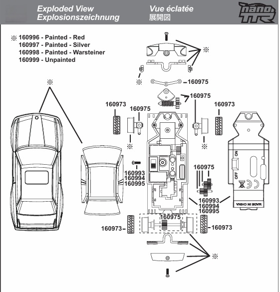 HPI Nano TT-R BMW M3 E30 1/64 Exploded View