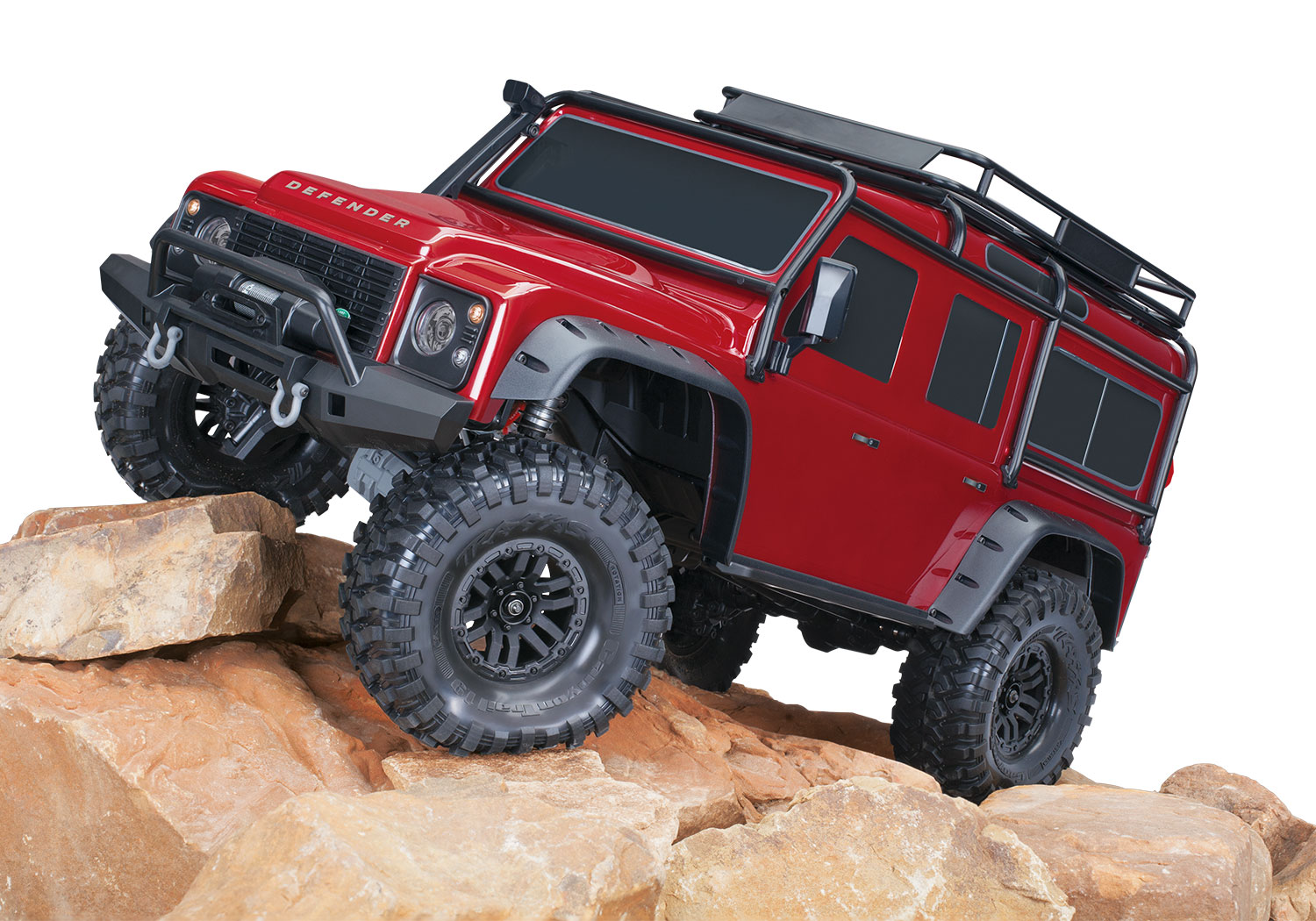 Traxxas Land Rover Defender TRX-4 4WD Scale and Trail  Crawler Fully-Assembled 1/10 Clipless Red