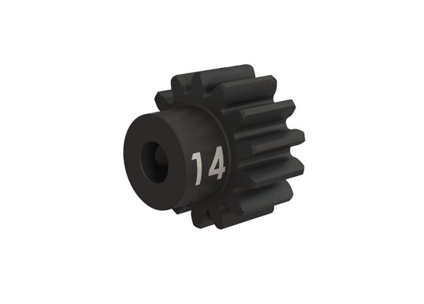 Traxxas Gear, 14T pinion (32-pitch), heavy duty (machined, hardened steel) (fits 3.2mm shaft)/ set screw