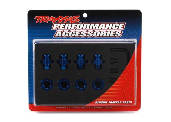 Traxxas Anodised Aluminium 17mm Hex Adaptors (4)