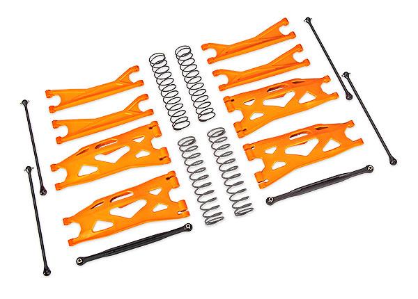 Traxxas Suspension kit X-Maxx WideMaxx ORANGE (includes front & rear suspension arms front toe links driveshafts shock springs)