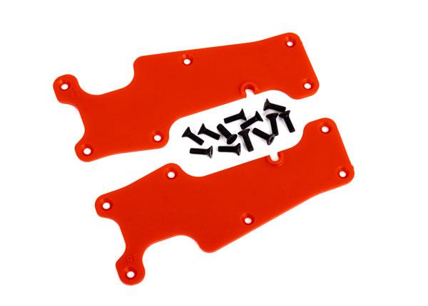Traxxas Suspension arm covers red front (left and right)/ 2.5x8 CCS (12)