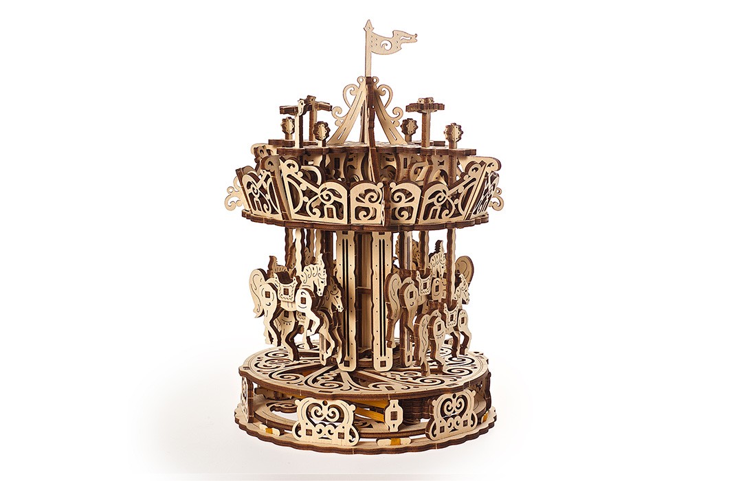 U-Gears Carousel / Draaimolen mechanisch houten bouwpakket