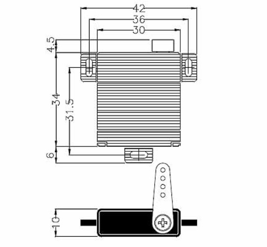 Hitec HS-125MG Metal Gear Vleugelservo