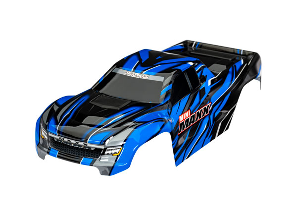Traxxas Body, Mini Maxx®, complete (blue) (painted, decals applied)