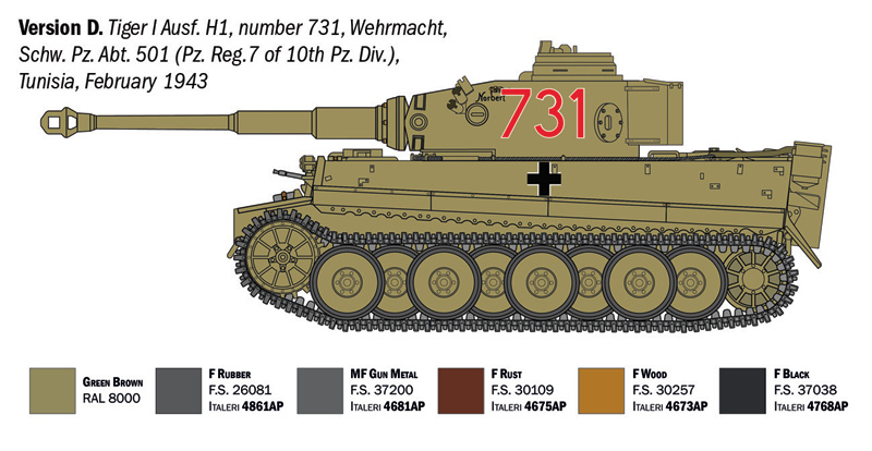 Italeri Pz. Kpfw VI Tiger I Ausf. H (tp) 1/35