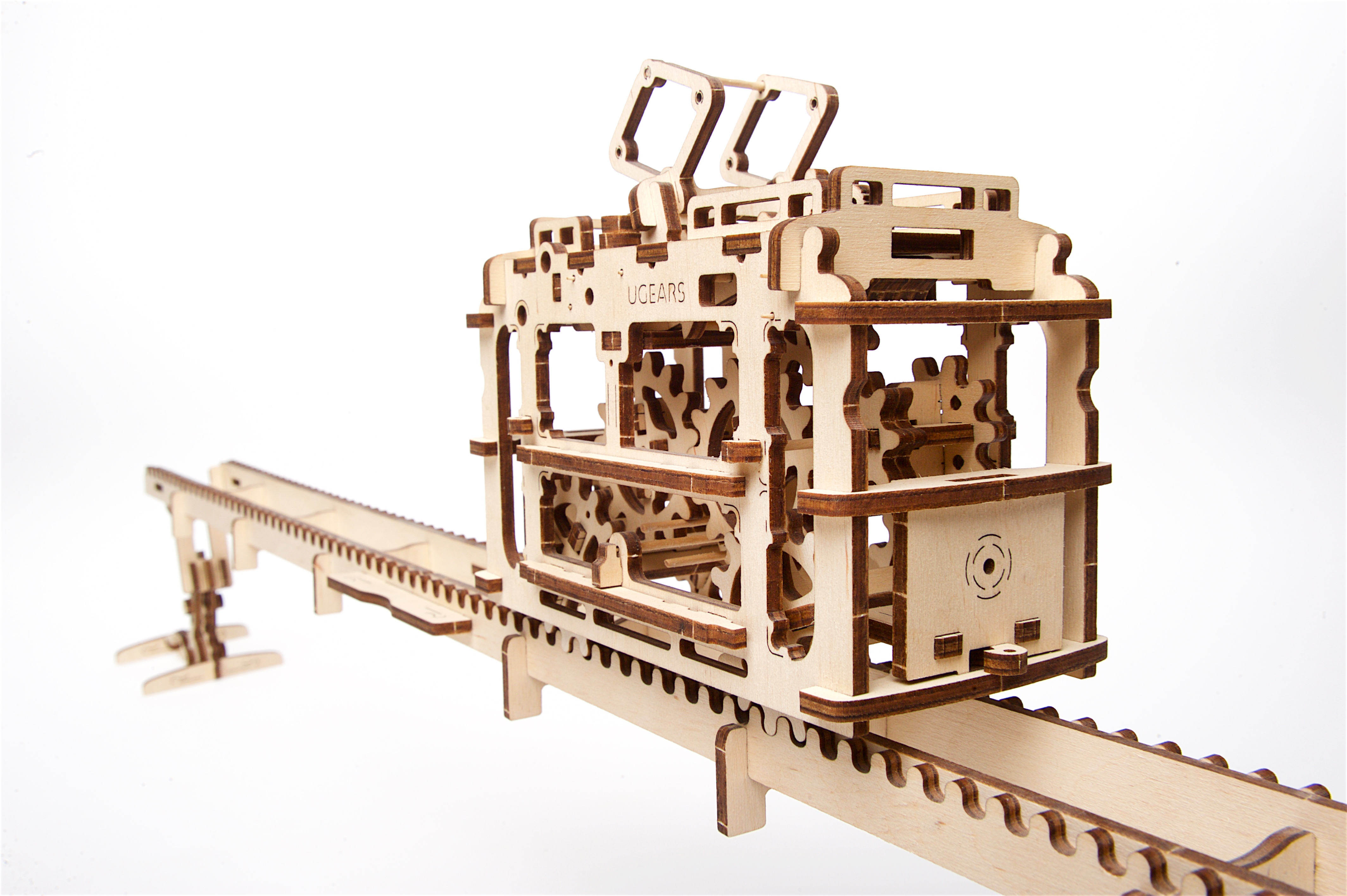 U-Gears Tram Line op Rails mechanisch houten bouwpakket
