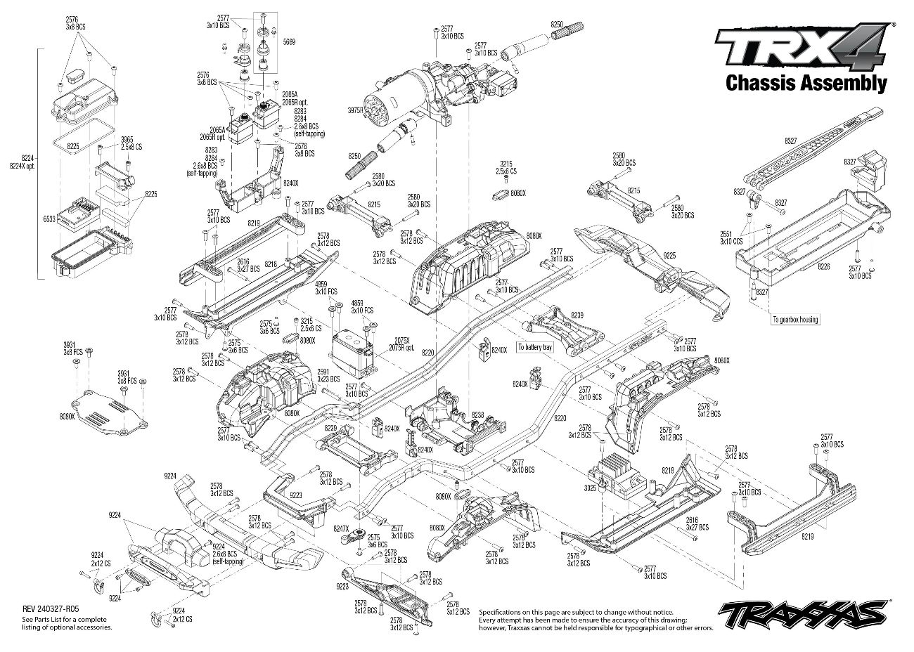 Traxxas TRX-4 Ford Bronco 2021 (92076-4) Chassis Assembly Exploded View