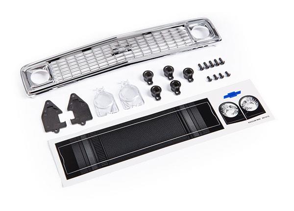 Traxxas Grille Chevrolet Blazer (1972)/ grille retainers (5)/ headlight housing (2)/ lens (2)/ 2.6x8 BCS (5)/ 2.5x6 BCS (4) (fits #9111 body)