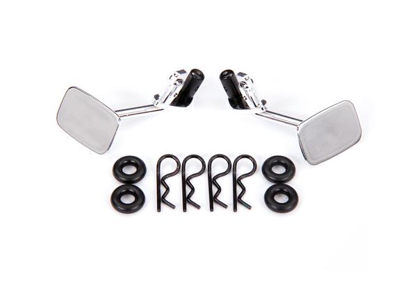 Traxxas Mirrors side chrome (left & right)/ o-rings (4)/ body clips (4) (fits #9112 body)