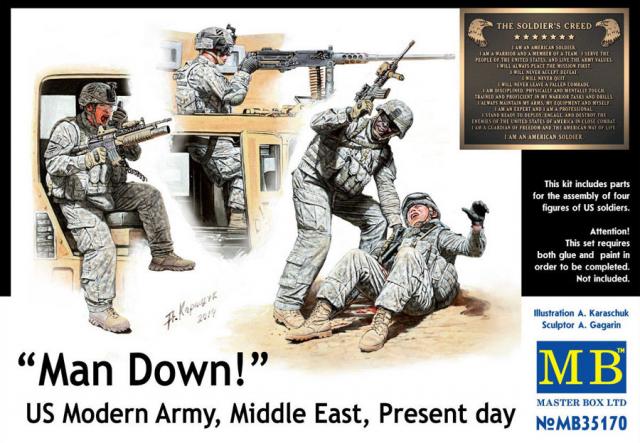 Master Box Man Down Us Modern Army Middle East, Present Day 1/35