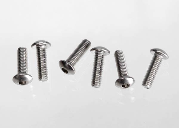 Traxxas Screws, 3x10 button-head machine (hex drive) (stainless steel) (6)