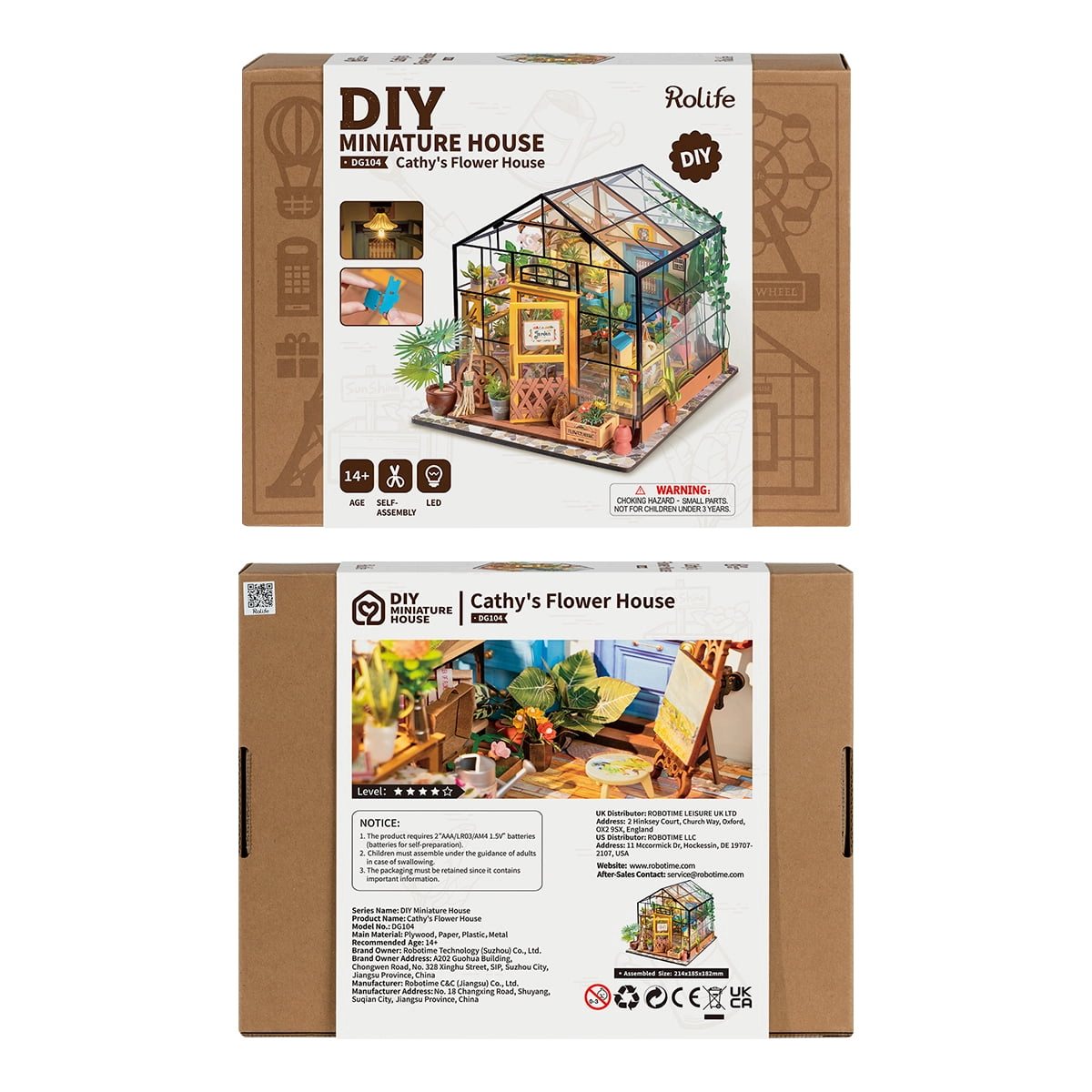 Rolife DIY Miniatuurhuis Cathy's Flower House 1/18