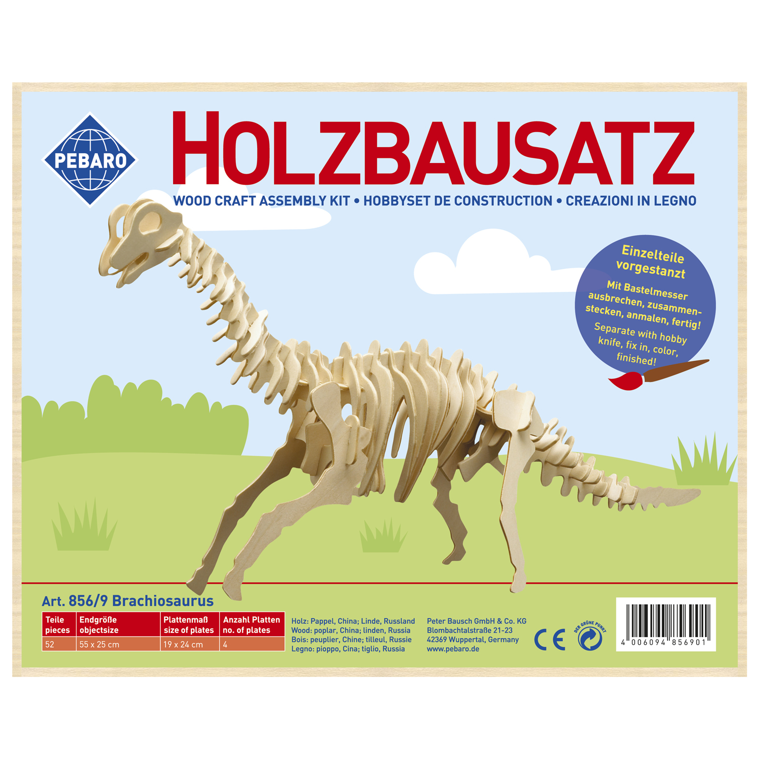 Pebaro Houten Bouwset Brachiosaurus