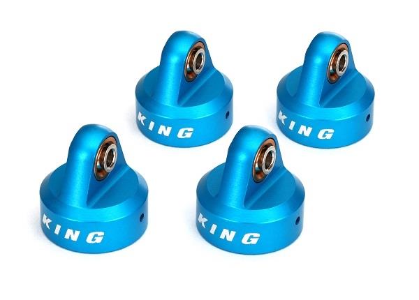 Traxxas Shock caps aluminum (blue-anodized) King Shocks (4)