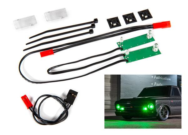 Traxxas LED light set front complete (green) (includes light harness power harness zip ties (9))