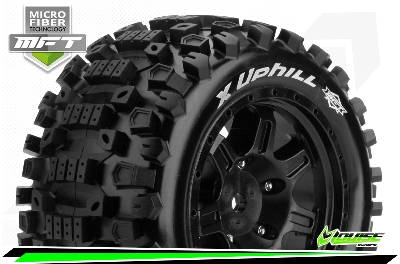 Louise RC ST-Uphill MFT 1/5 X-Maxx Tire Set Mounted Sport Black Wheels Offset Hex 24mm (2)