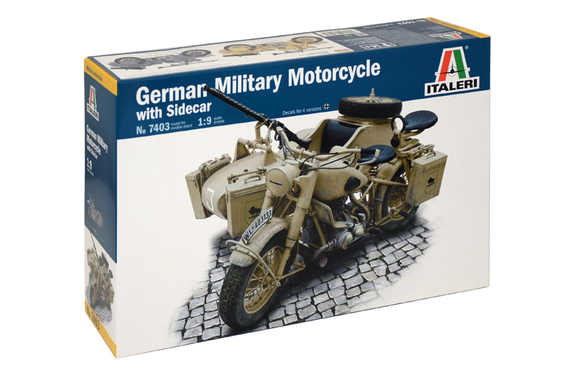 Italeri German Military Motorcycle with side car 1/9