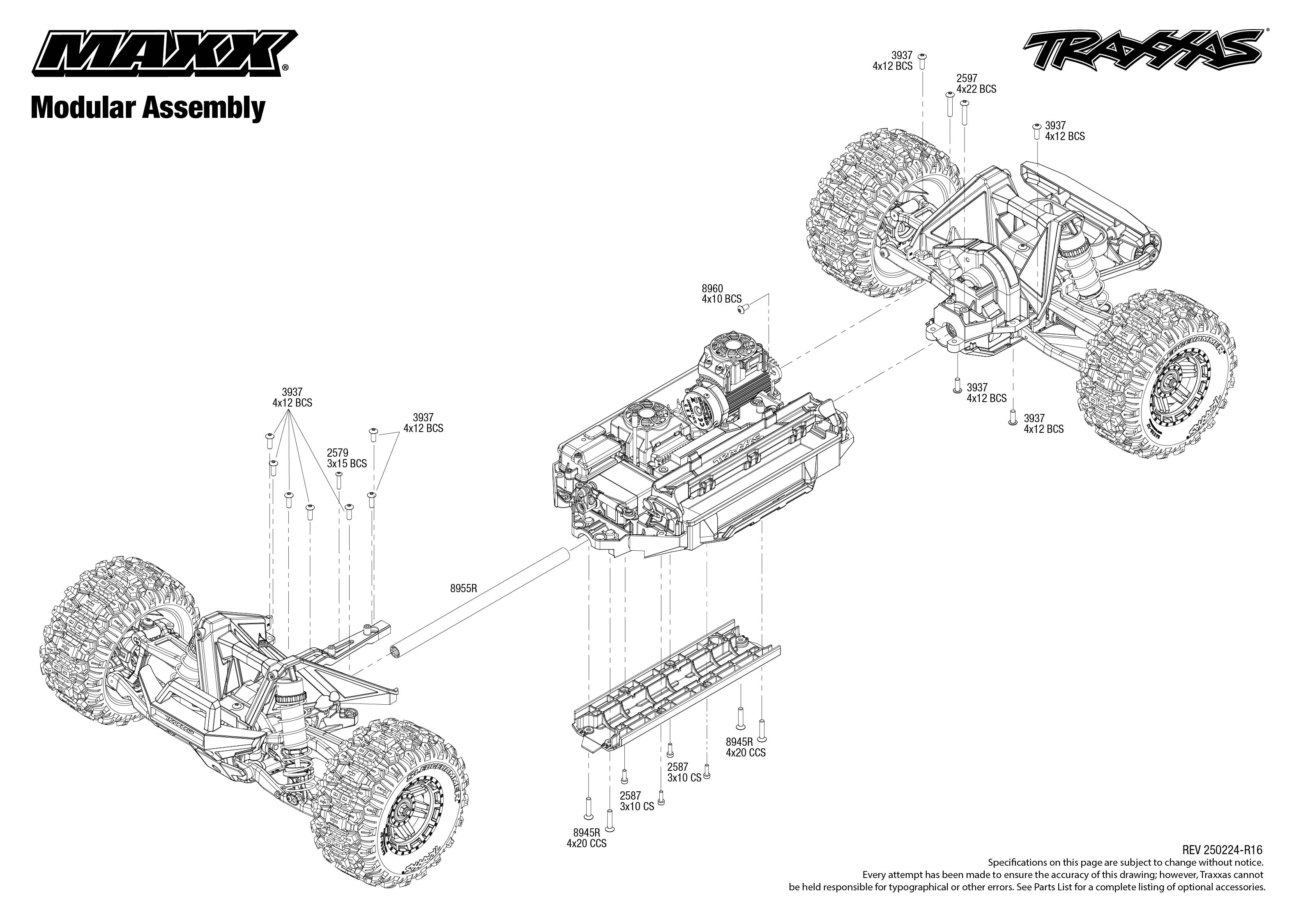 Traxxas Maxx® (89086-4) Modular Assembly Exploded View