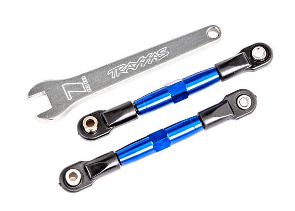 Traxxas Camber links front (TUBES blue-anodized 7075-T6 aluminum stronger than titanium) (2) (assembled with rod ends and hollow balls)/ aluminum wrench (1) (fits Drag Slash)