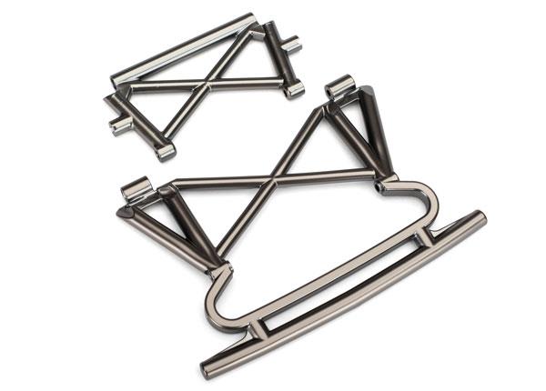 Traxxas Bumper front/ bumper support (satin black chrome-plated)