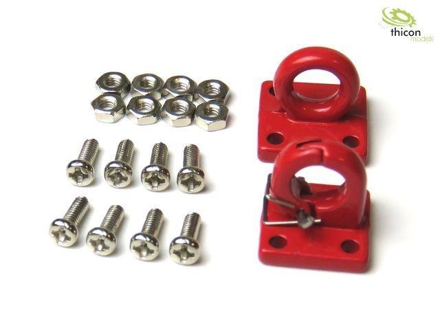 Thicon 2 Metalen Sleepogen met Flens Rood