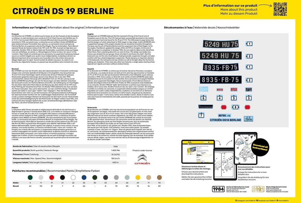 Heller Citroën DS 19 Berline 1/16