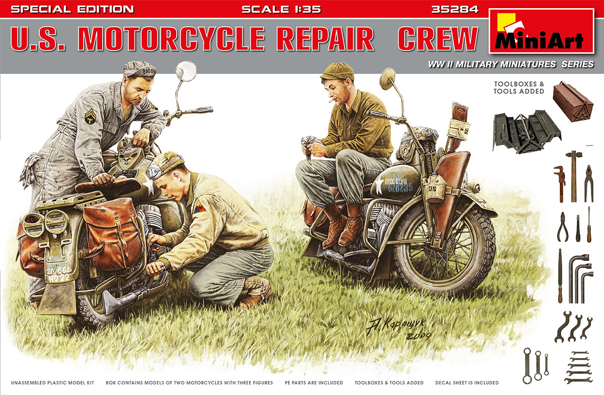MiniArt U.S. Motorcycle Repair Crew 1/35
