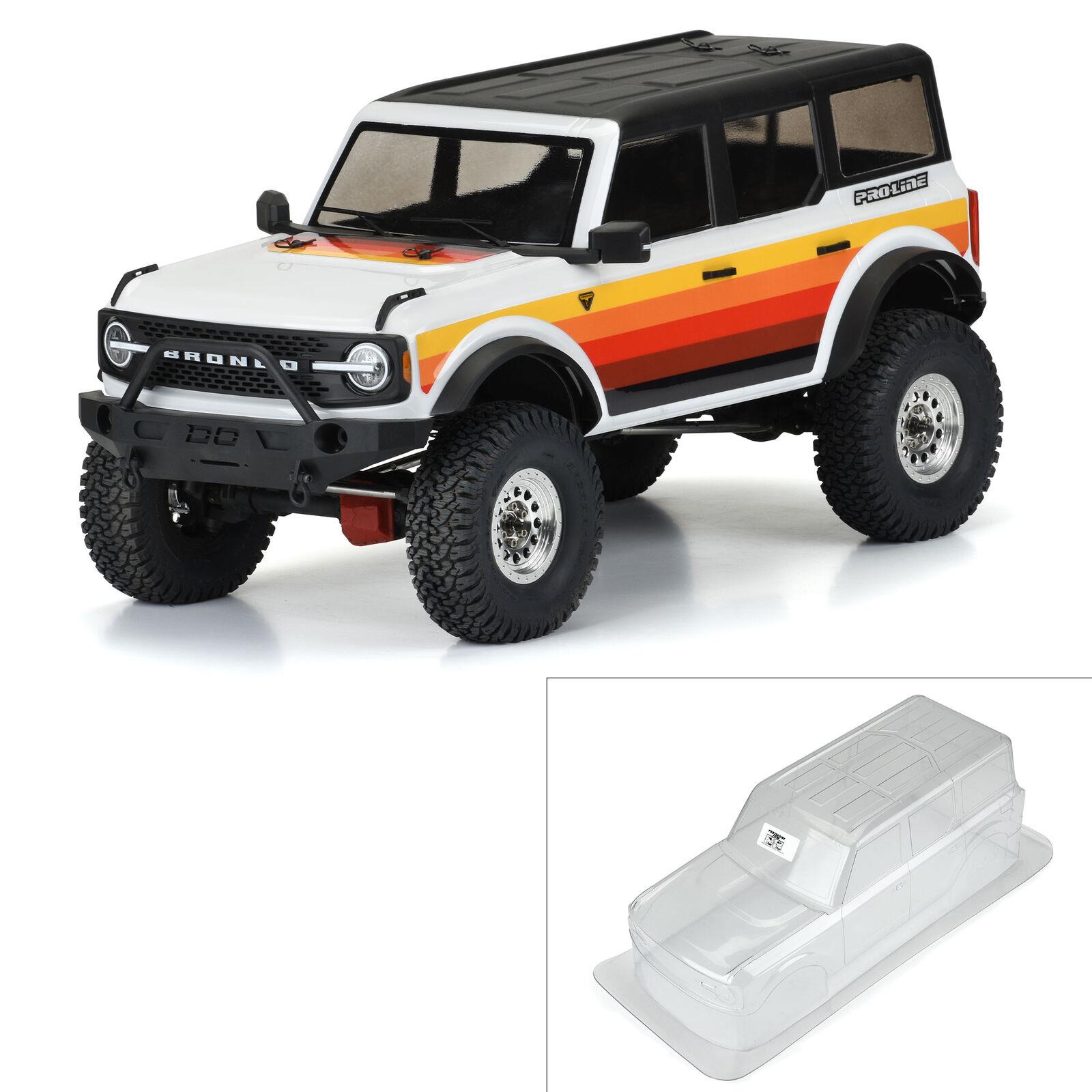 Proline 2021 Ford Bronco Clear Body Set with Scale Molded Accessories for 12.3" (313mm) WB Scale Crawlers 1/10